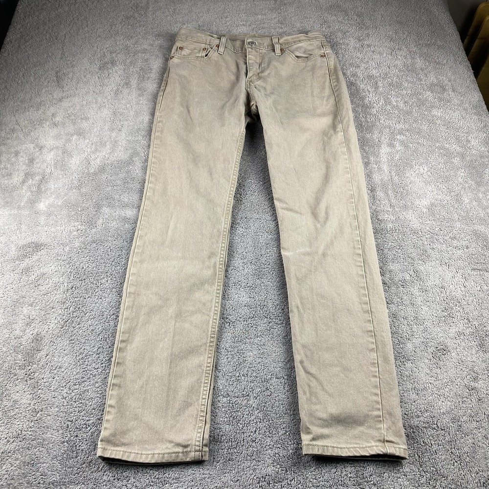 Levis 511 Skinny Jeans Mens 28x29‎ Beige Low Rise